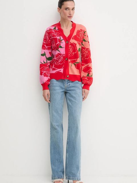 Never Fully Dressed kardigan damski kolor różowy NFDKN675 - zdjęcie produktu nr 2