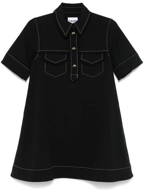 GANNI crepe mini dress - Black - zdjęcie produktu nr 1