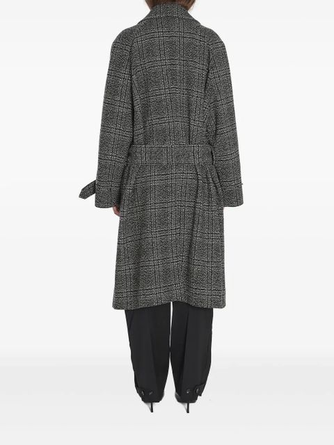 Balenciaga One Layer checked belted coat - Black