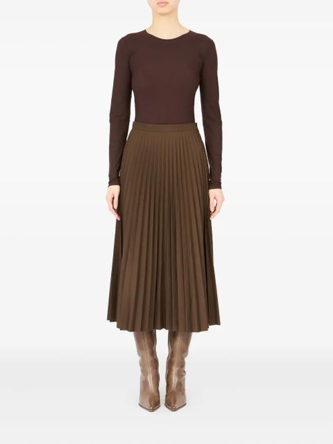 MM6 Maison Margiela A-line midi pleated skirt - Brown