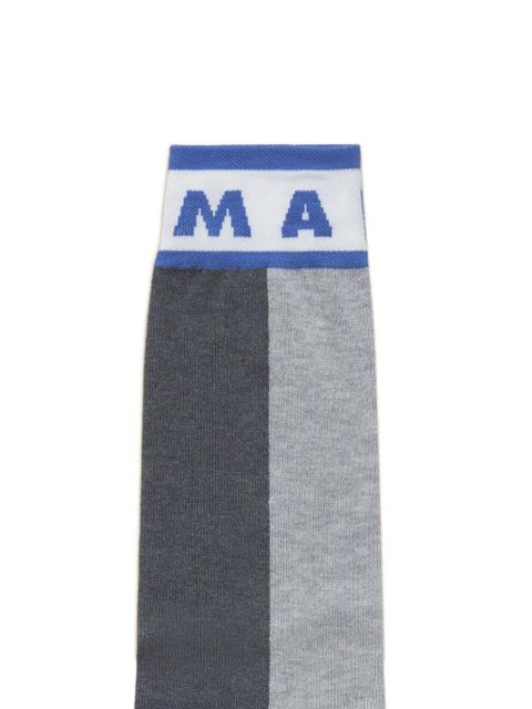 Marni intarsia-knit logo socks - Grey