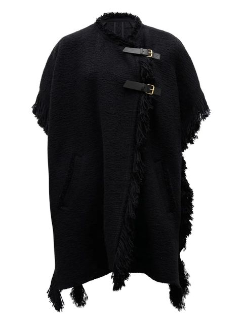 ISABEL MARANT fringed buckled poncho - Black - zdjęcie produktu nr 1
