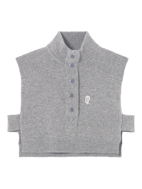 Claudie Pierlot logo-embroidered scarf - Grey - zdjęcie produktu nr 1