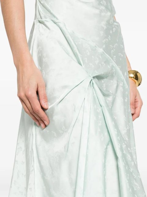Victoria Beckham cowl-neck drape-detail midi dress - Green