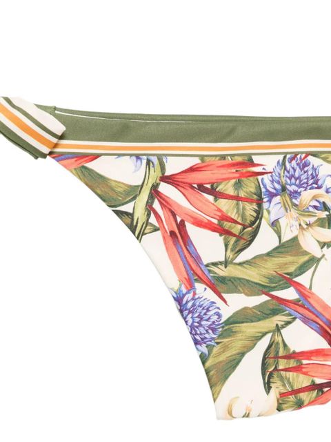 FARM Rio Strilitzia floral-print side-tie bikini bottoms - Neutrals
