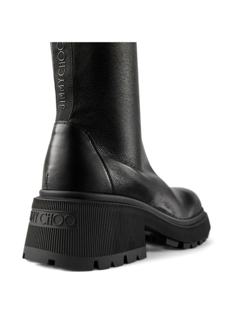 Jimmy Choo 50mm Lune zip-detail platform boots - Black