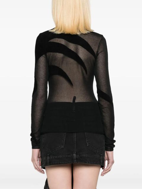 The Attico fine-knit sheer top - Black