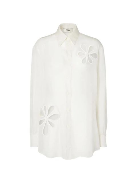 FENDI flower appliqué shirt - White - zdjęcie produktu nr 1