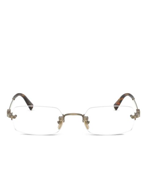 Miu Miu Eyewear rectangle-frame glasses - Grey - zdjęcie produktu nr 2