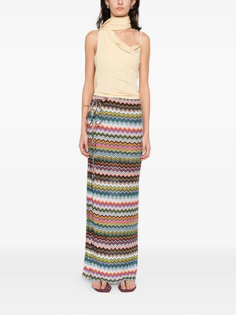 Missoni waist strap chevron skirt - Blue