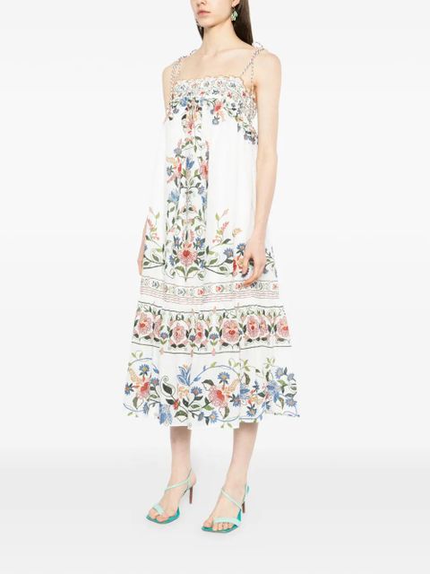 FARM Rio stitched garden long dress - White