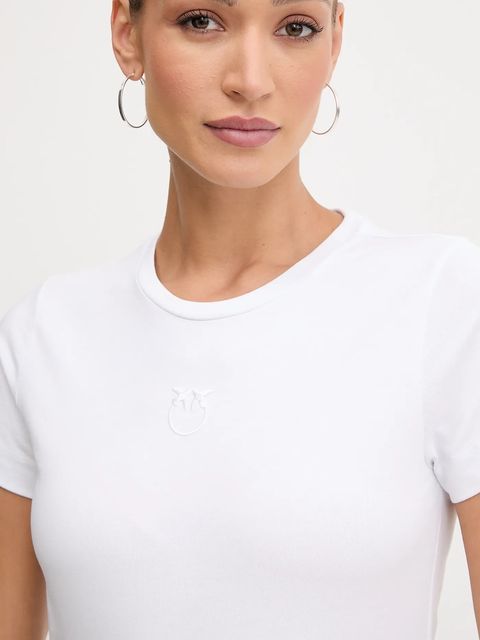 Pinko t-shirt bawełniany damski kolor biały 100355 A2RD