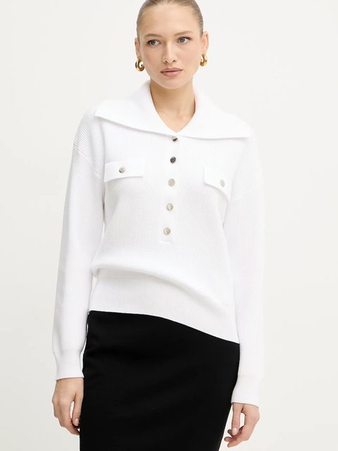 Liu Jo sweter damski kolor biały lekki MF5373 MS99E - zdjęcie produktu nr 1