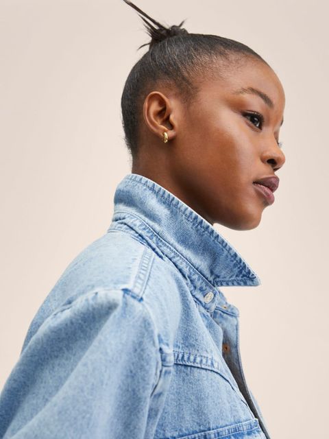 Koszula dżinsowa z poduszkami na ramionach