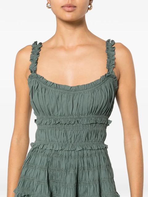 DÔEN ruffled scoop-neck midi dress - Green
