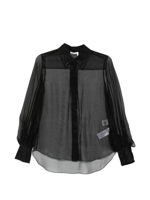 Chloé sheer puff-sleeve blouse - Black - zdjęcie produktu nr 1