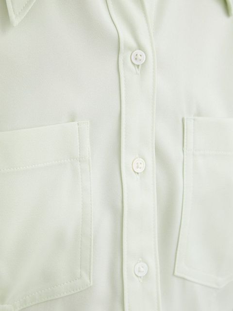 Levi's koszula damska kolor zielony regular z kołnierzykiem klasycznym