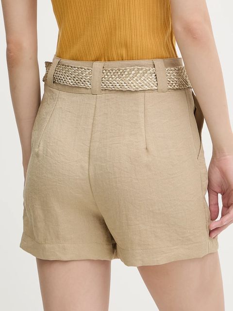 Morgan szorty damskie kolor beżowy gładkie high waist SHAVIK - zdjęcie produktu nr 2