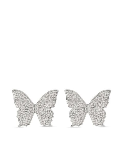 Blumarine crystal-embellished butterfly earrings - Grey - zdjęcie produktu nr 1