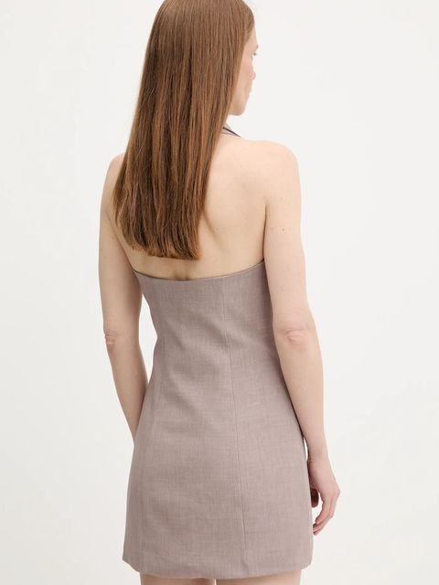 Answear.LAB sukienka kolor brązowy mini prosta