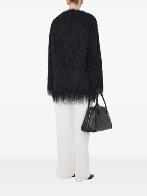 LouLou de Saison Filipo fringed button coat - Black