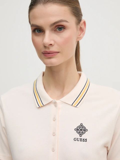 Guess polo SUZANNE damski kolor beżowy V5RP02 KCOK1