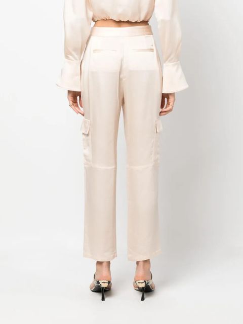 Simkhai satin-finish cropped trousers - Neutrals