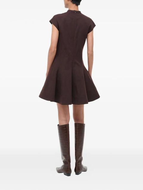 STAUD Ellie mock-neck flared mini dress - Brown
