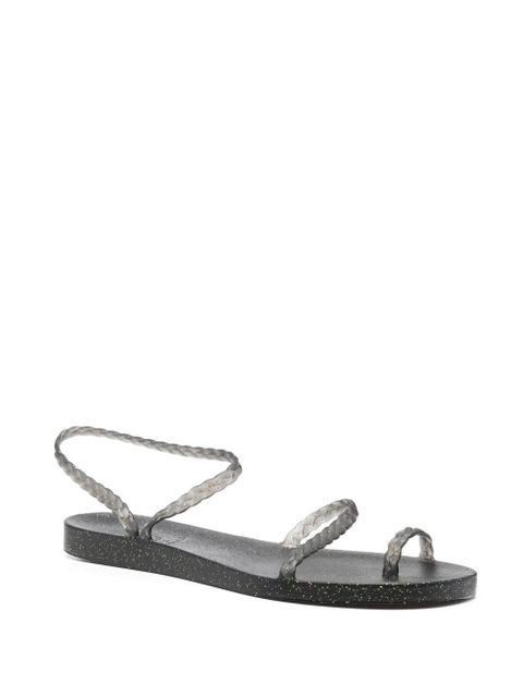 Ancient Greek Sandals glitter-detailed single-toe flip flops - Black - zdjęcie produktu nr 2