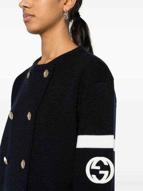 Gucci Interlocking G ribbed cardigan - Blue