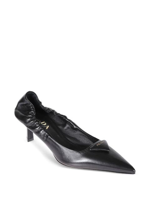 Prada 55mm ruched pointed pumps - Black - zdjęcie produktu nr 2