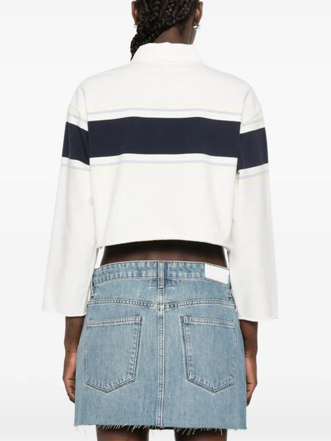 RE/DONE stripe-detail polo top - Neutrals