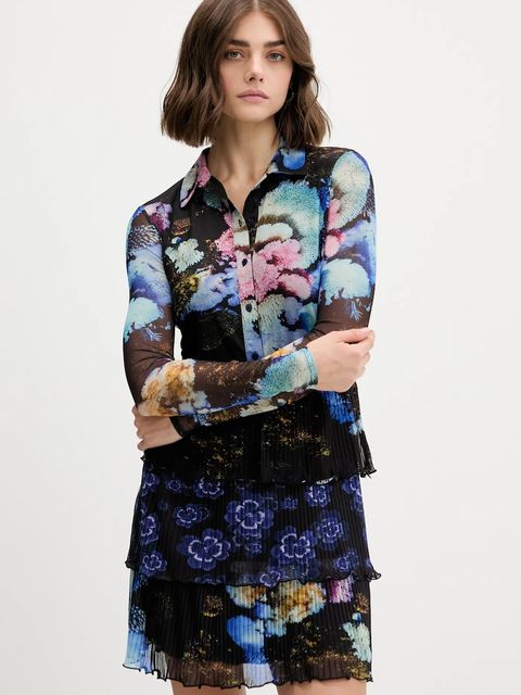 Desigual sukienka CORAL LACROIX kolor czarny mini prosta 25WWVK10 - zdjęcie produktu nr 1