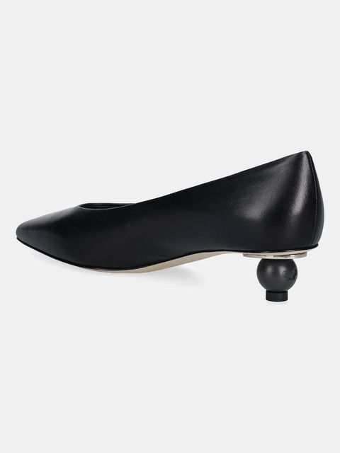 Weekend Max Mara czółenka skórzane Wkabacini kolor czarny na niskim obcasie 2615521134600