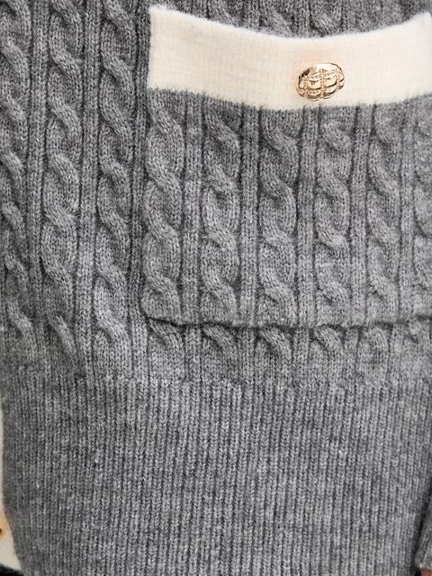 Fracomina kardigan damski kolor szary lekki FR25WT8020K55401