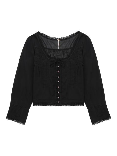 Free People lace-trimmed shirt - Black - zdjęcie produktu nr 1