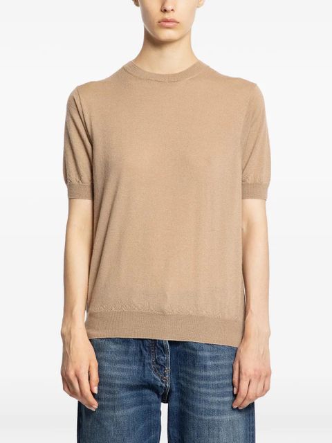 Prada short-sleeved cashmere sweater - Neutrals - zdjęcie produktu nr 1