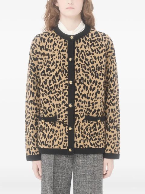 Valentino Garavani animal-print wool cardigan - Neutrals