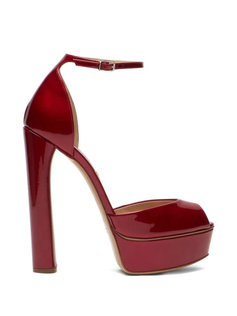 Casadei Flora peep-toe heeled sandals - Red - zdjęcie produktu nr 1
