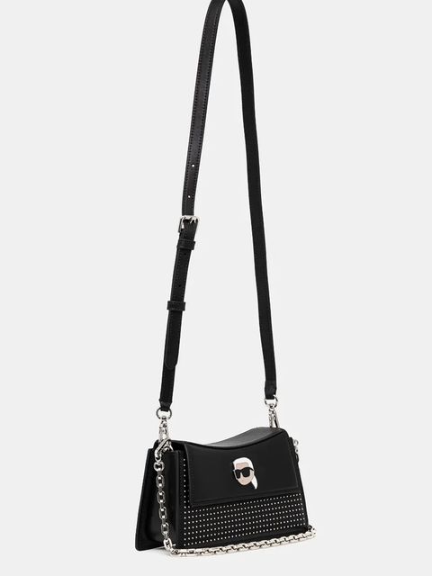 Karl Lagerfeld torebka skórzana kolor czarny 246W3029