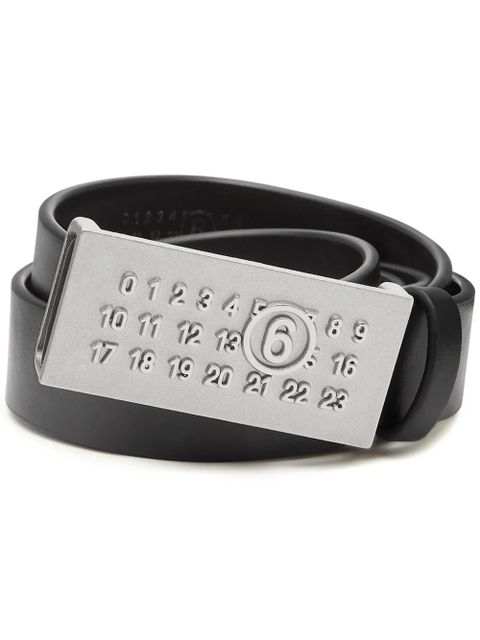MM6 Maison Margiela Numeric leather belt - Black - zdjęcie produktu nr 1