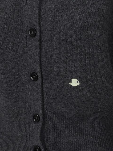 JW Anderson embroidered-detail cardigan - Grey