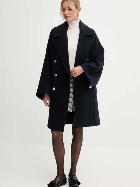 MAX&Co. płaszcz z dodatkiem wełny kolor granatowy 2526086114200 - zdjęcie produktu nr 2