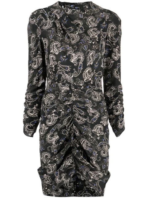 ISABEL MARANT paisley-print ruched minidress - Black - zdjęcie produktu nr 1