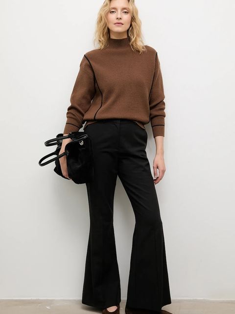 Answear.LAB sweter z kaszmirem damski kolor brązowy z półgolfem