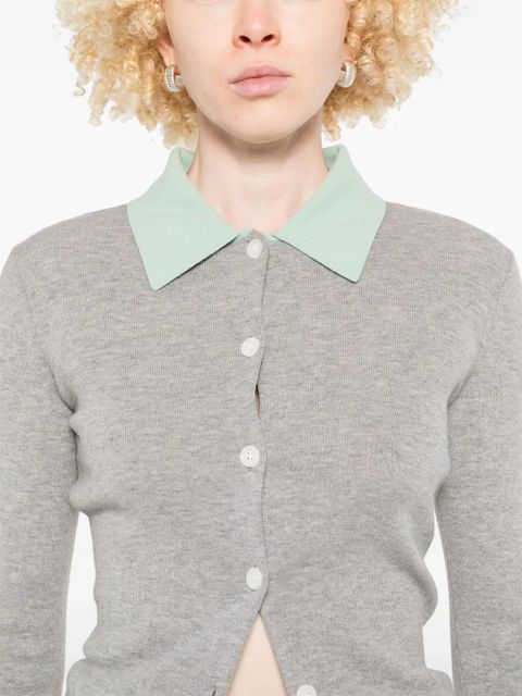 Self-Portrait wool cardigan - Grey