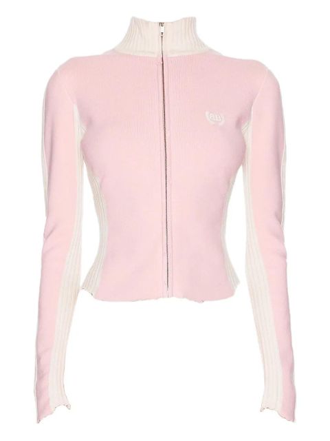 Balenciaga zip-up logo-embroidered sweater - 828372 T1729 - zdjęcie produktu nr 1