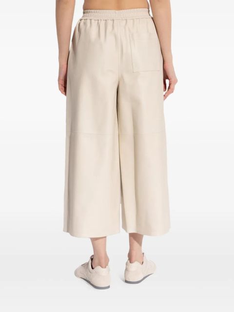 LOEWE cropped leather trousers - Neutrals