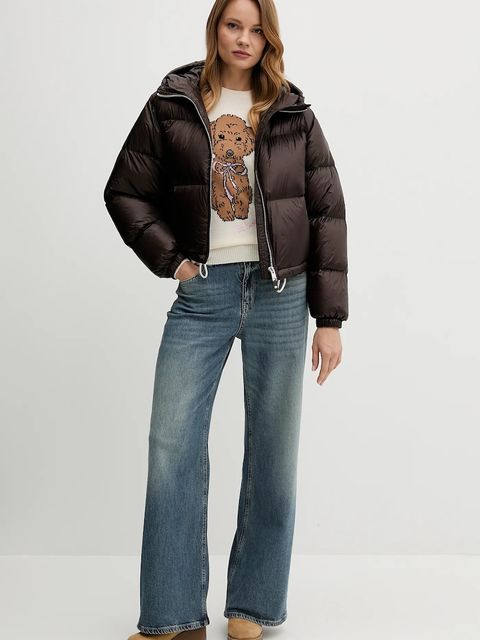 Tommy Hilfiger kurtka puchowa kolor brązowy zimowa WW0WW46541 - zdjęcie produktu nr 2