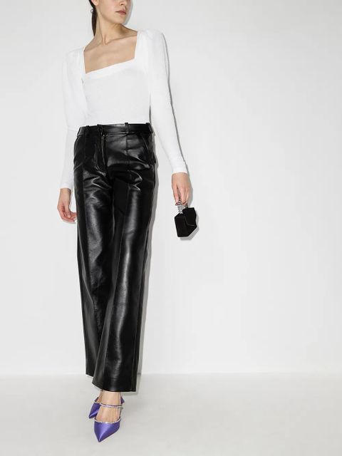 ROTATE BIRGER CHRISTENSEN Stevie square-neck long-sleeve top - White